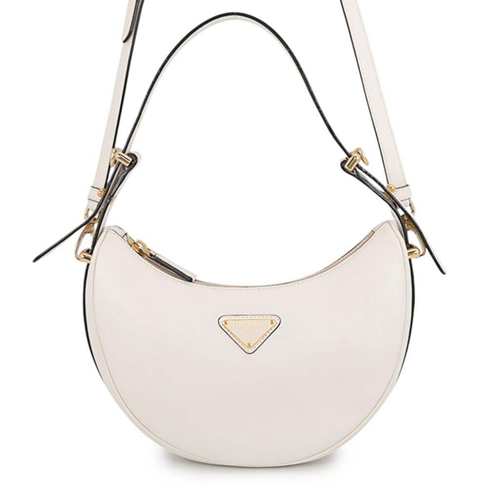 Prada Shoulder Bag, Arche Small Leather 1BC194, PRADA White, 2-way, Handbag, ...